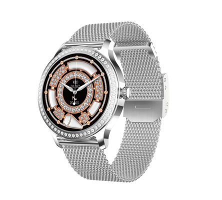 Deportes multi de la función de la moda de Diamond Embedded Female Smart Watch